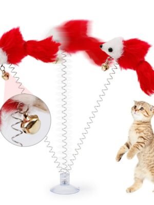 Stick Spring Toy With Bell Mouse for Cat 3 PCS
