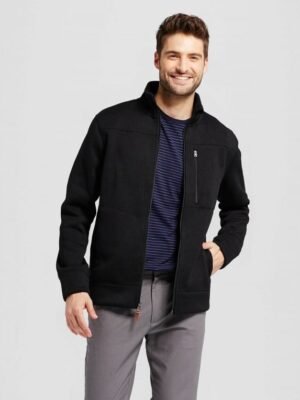A Standard Design Dark Black Jacket With Zip